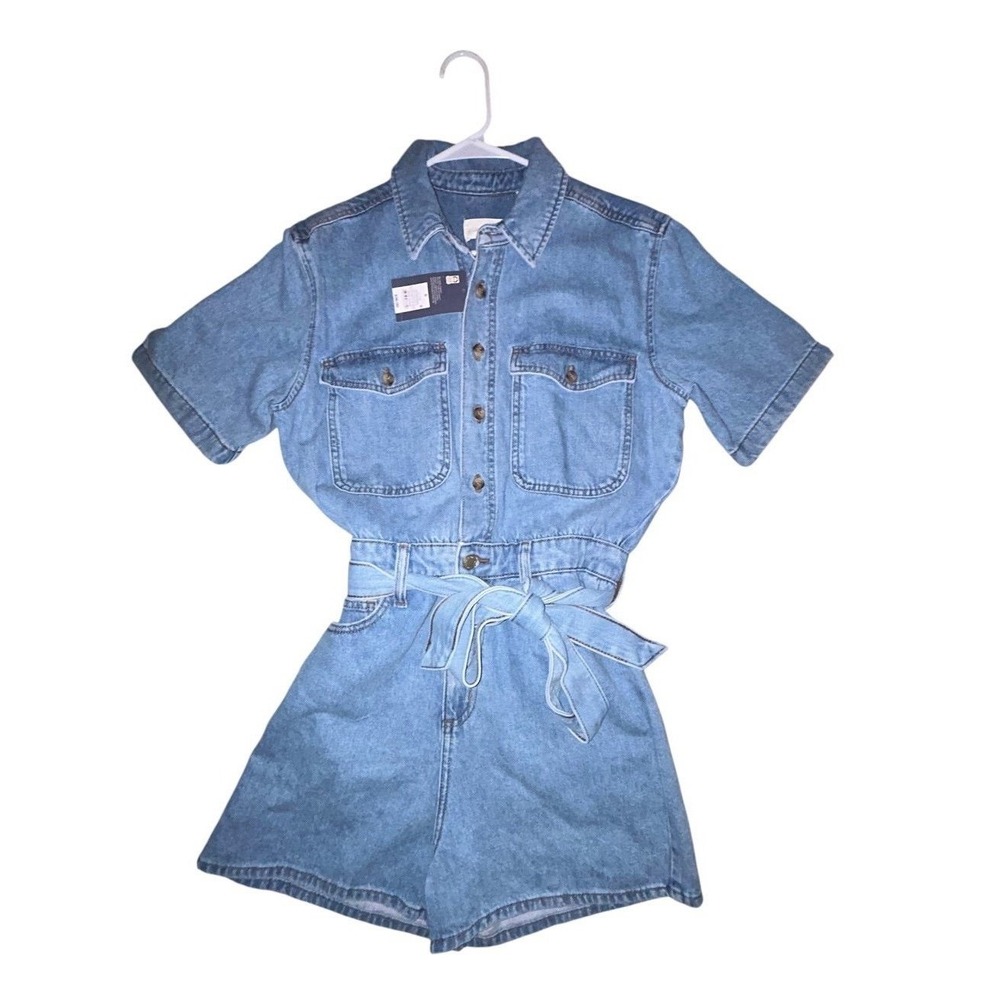 Universal Thread Denim Button Up Romper Size Womens 6 Brand New With Tags - Picture 1 of 6